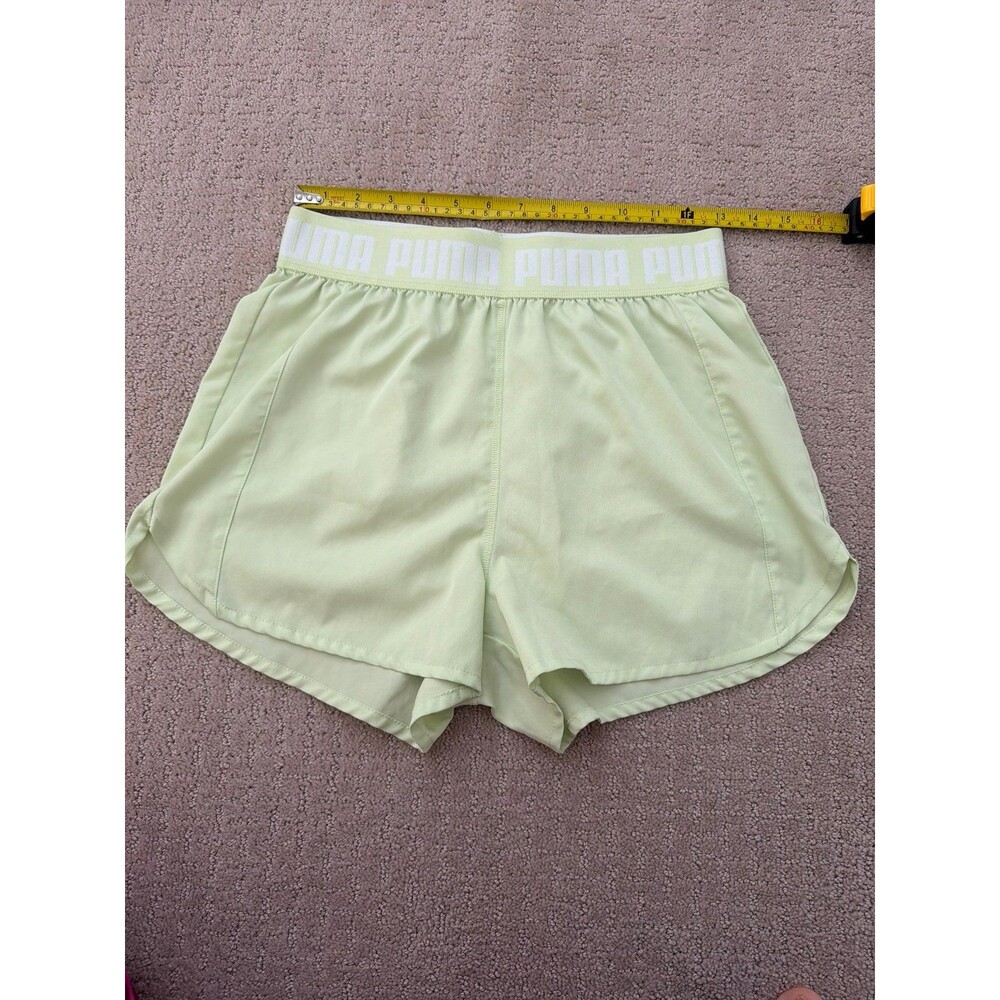 Puma Shorts woman’s plate lime elastic waist athletic